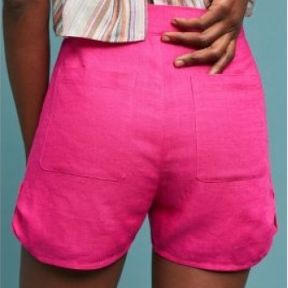 Anthropologie Avitus Button Front Linen Shorts - Picture 2 of 8